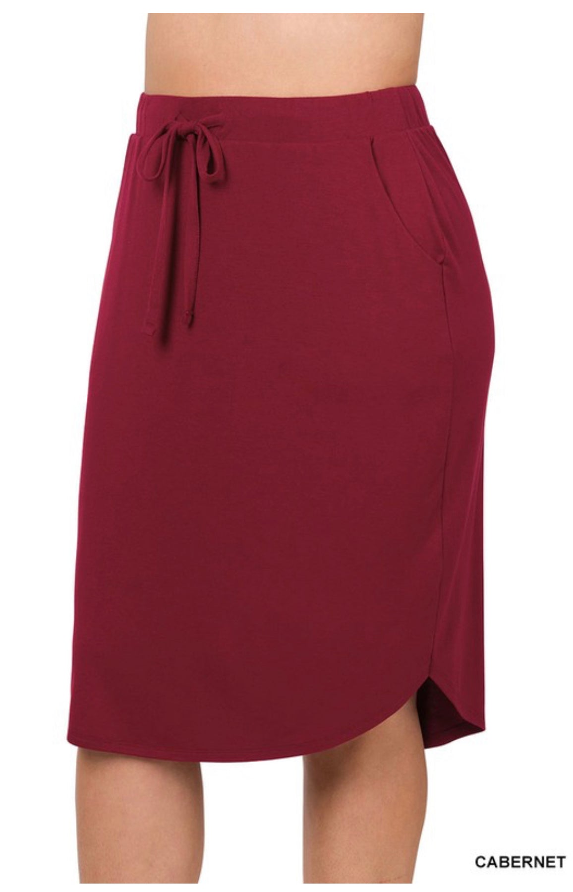Tulip Hem Skirt with Side Pockets