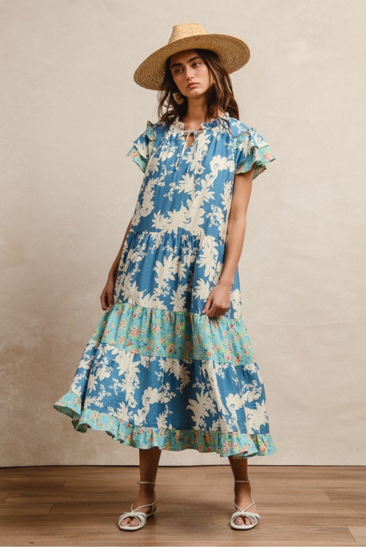 Flower Print Tiered Dress