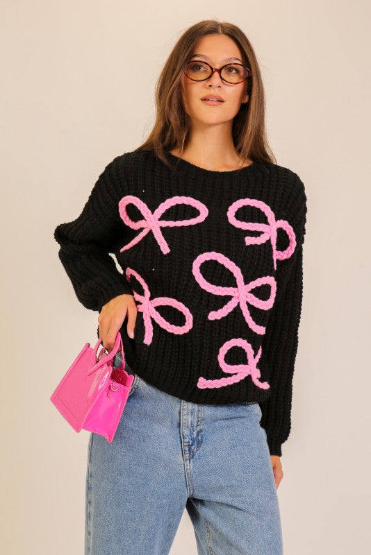 Bow Print Sweater