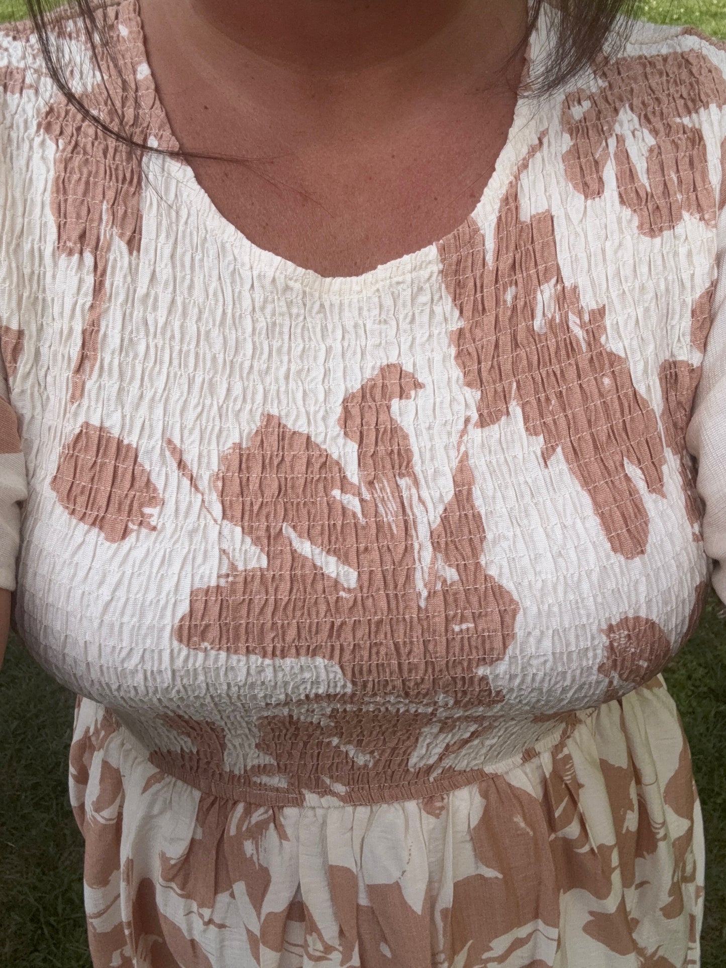Printed Smocked Top Dress