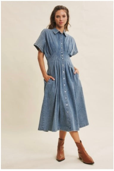 Denim Button Up Dress