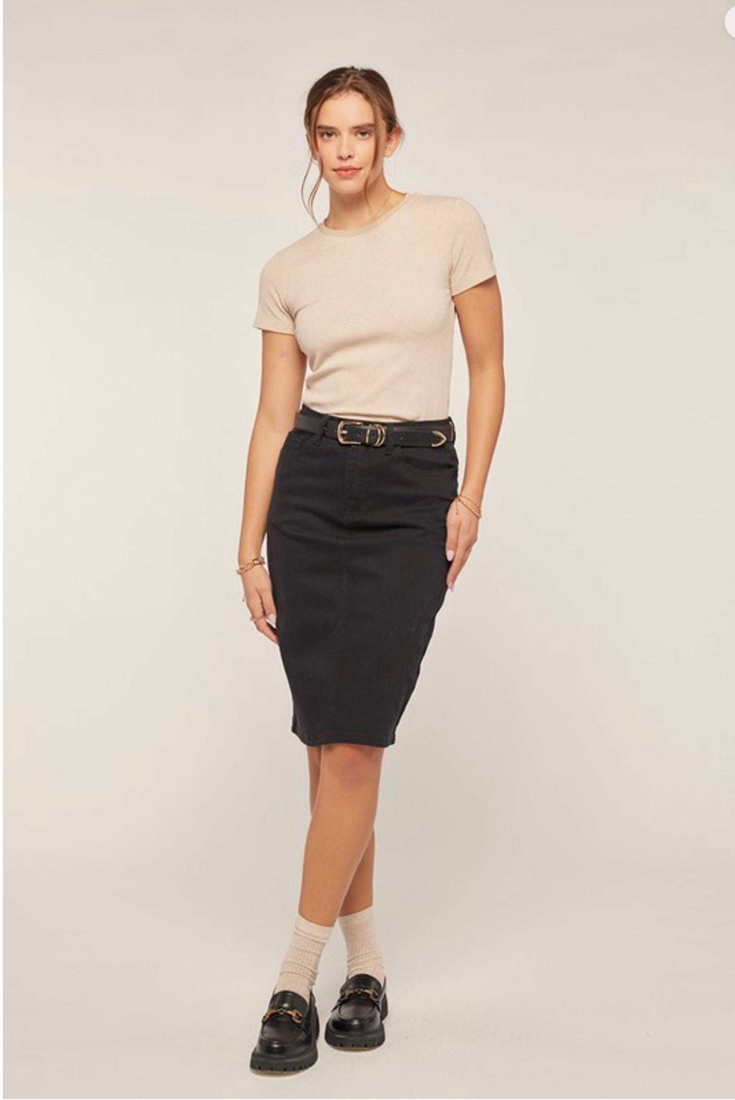 Black Denim Skirt