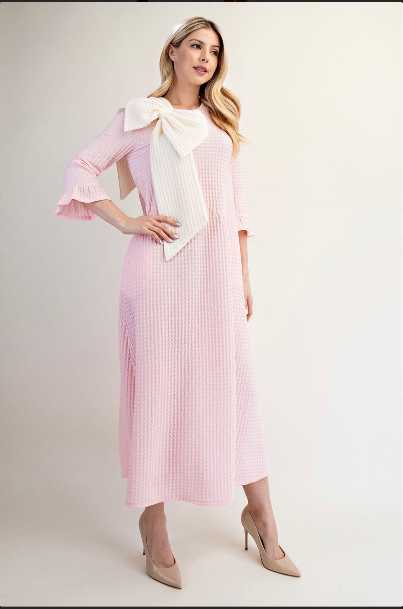 Midi Dress with Bow