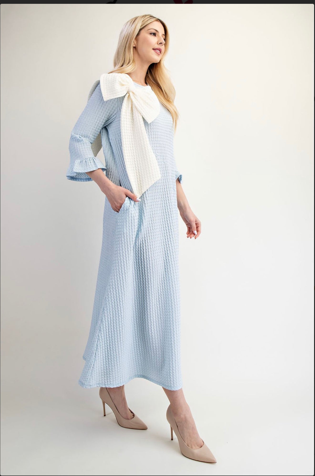 PLUS Midi Dress with Bow