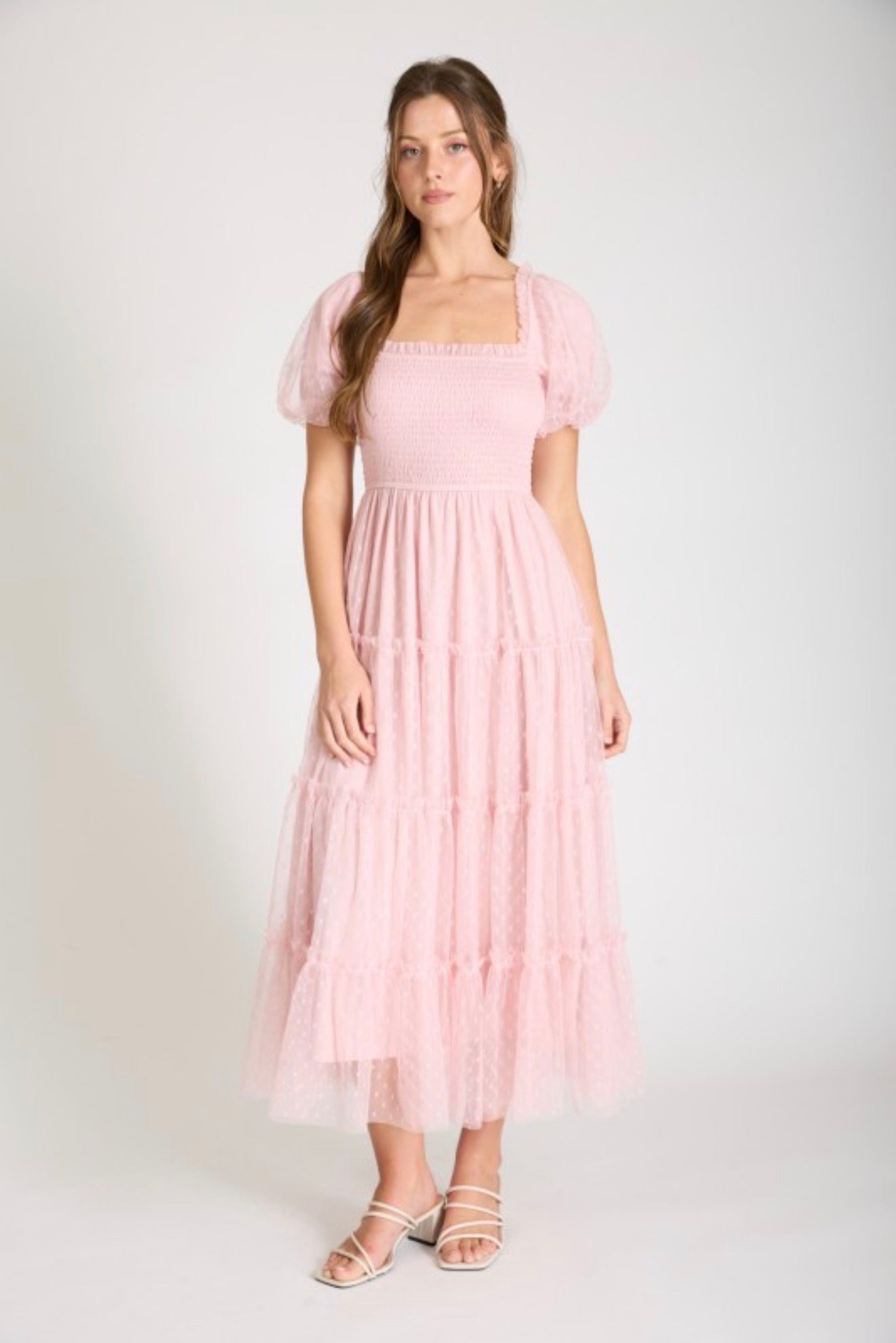 Blush Polka Dot Tulle Dress