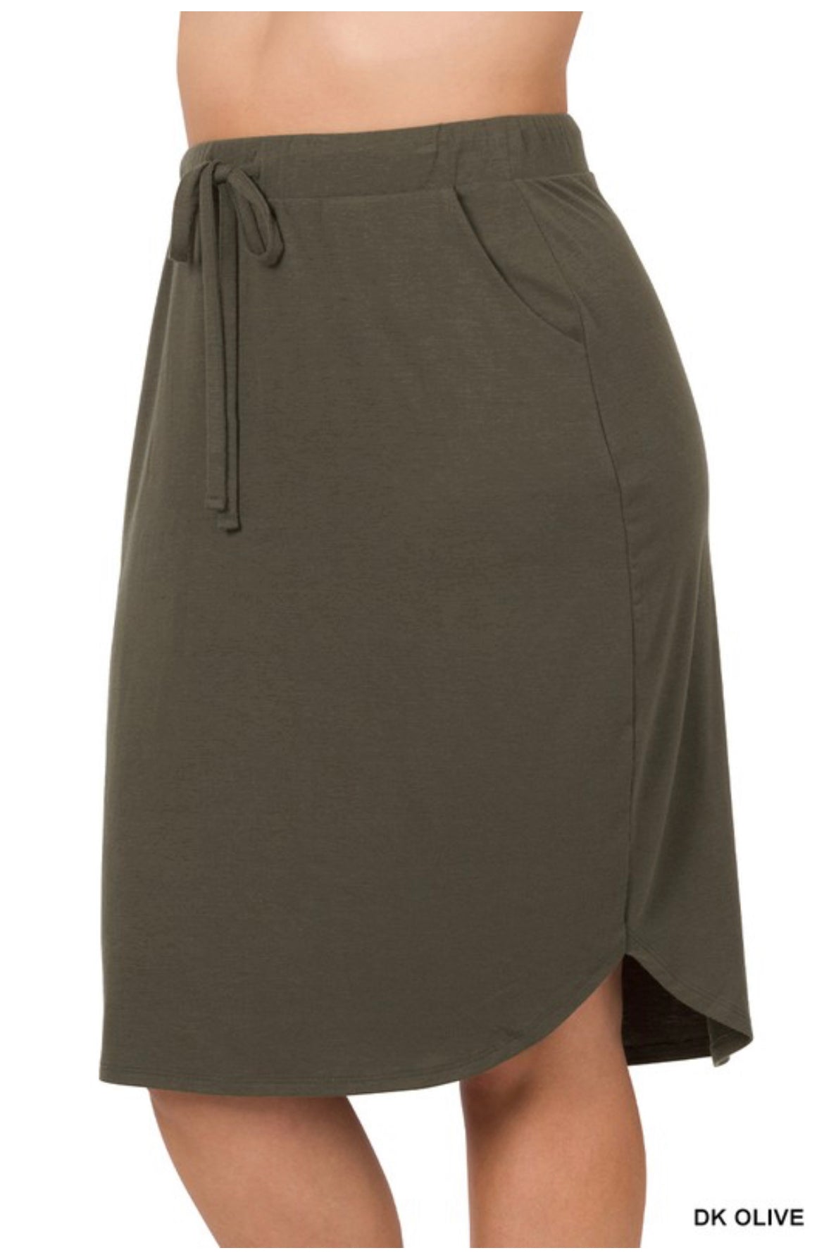 Tulip Hem Skirt with Side Pockets