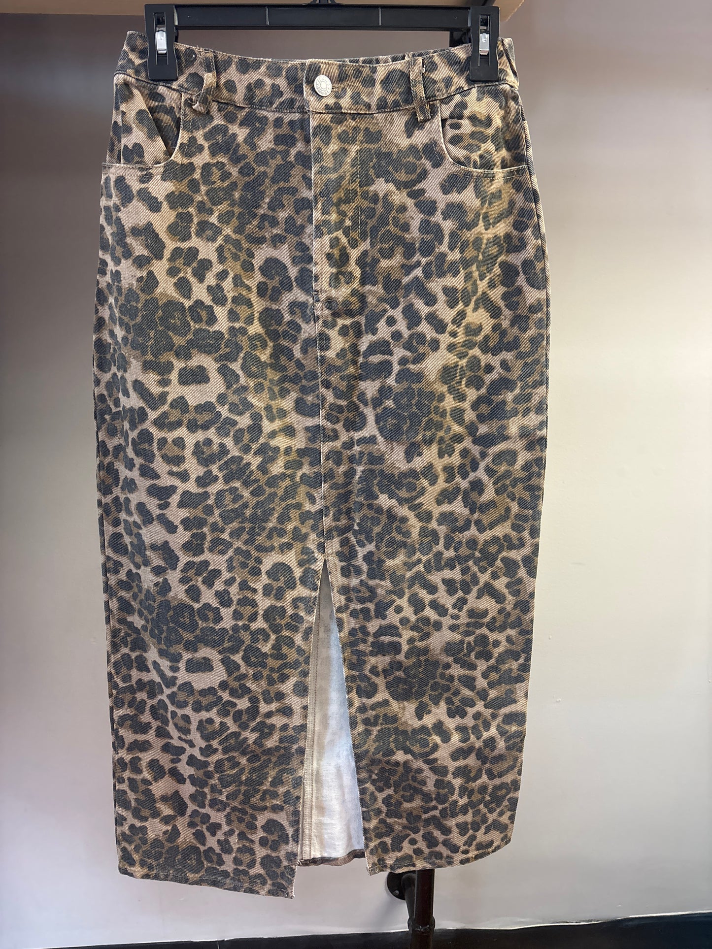 Leopard Jean Skirt