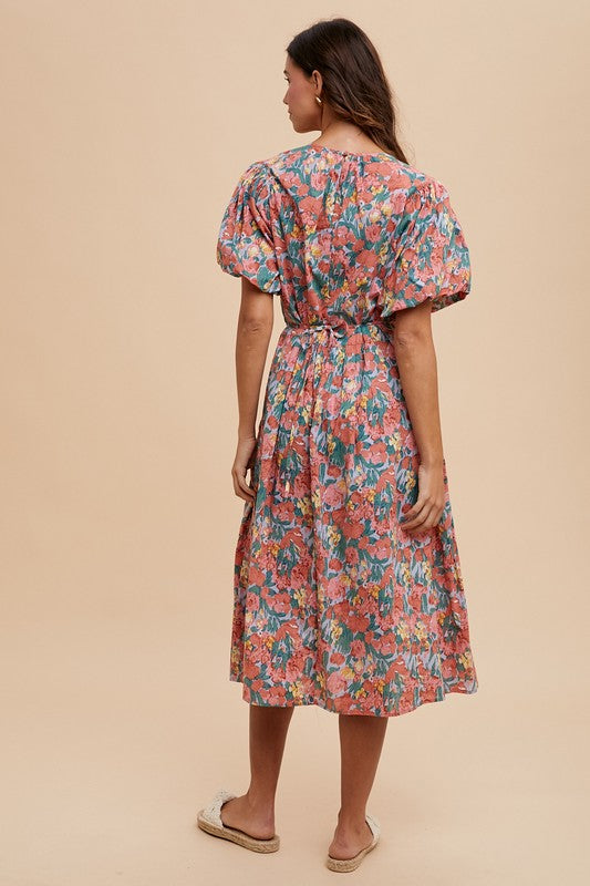 Floral Print Ruffle Dress