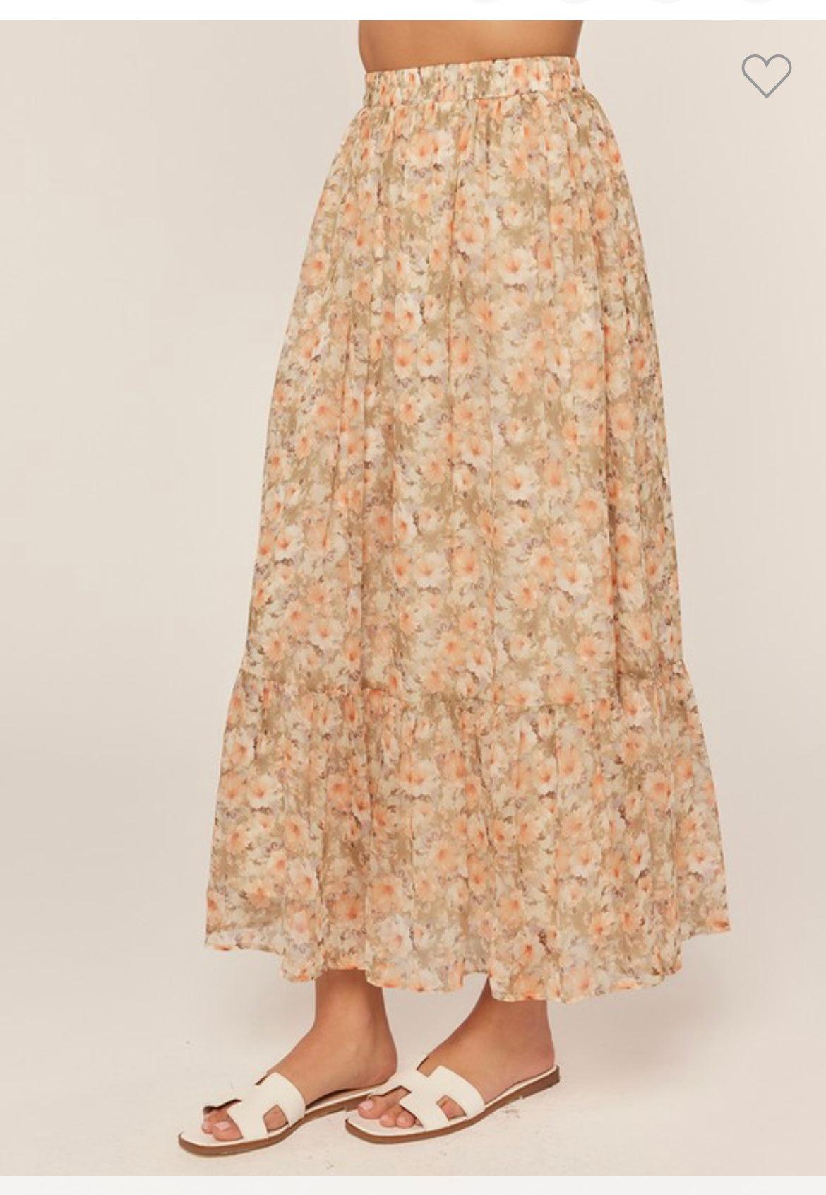 Floral Chiffon Maxi Skirt