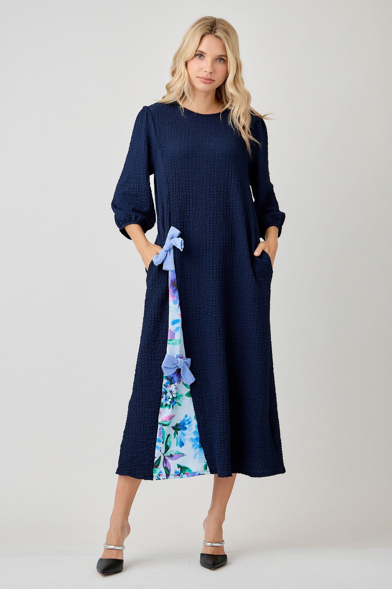 PLUS Navy Bow Dress