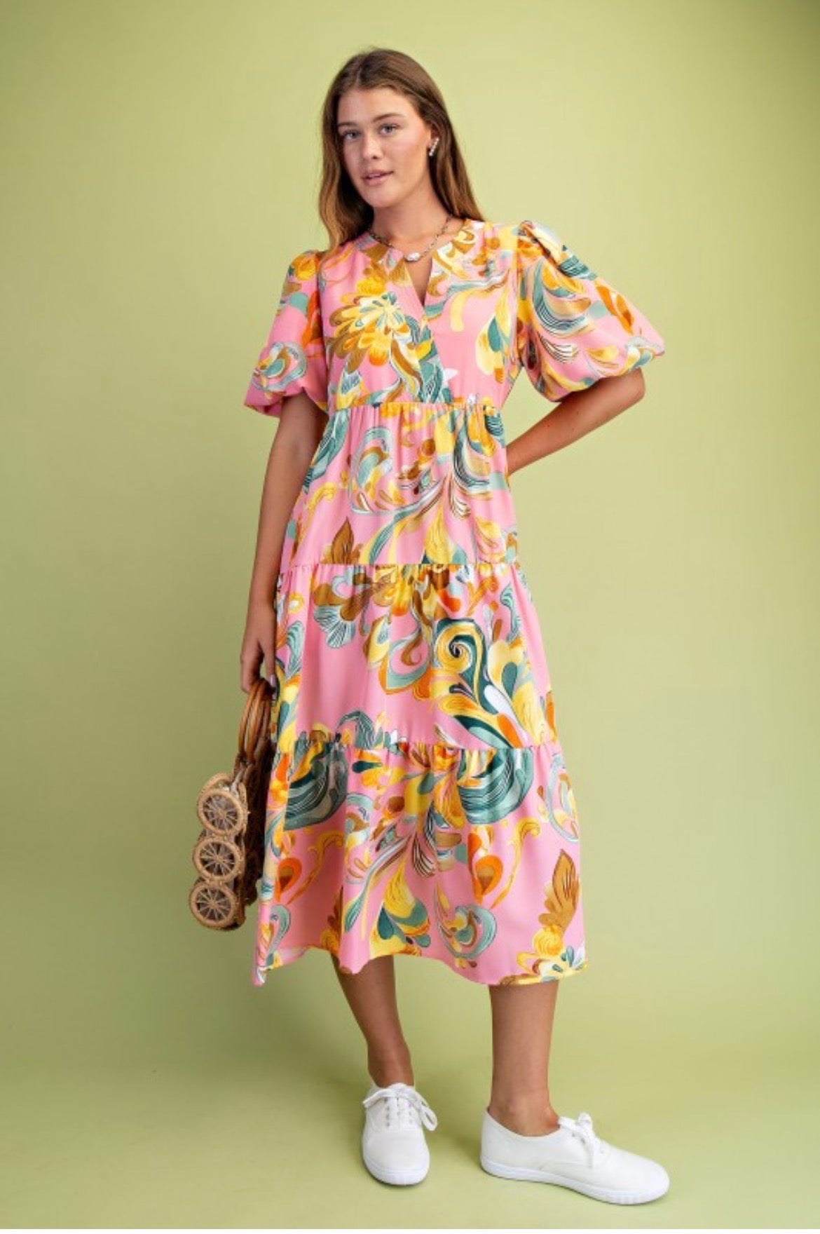 Pink Babydoll Midi