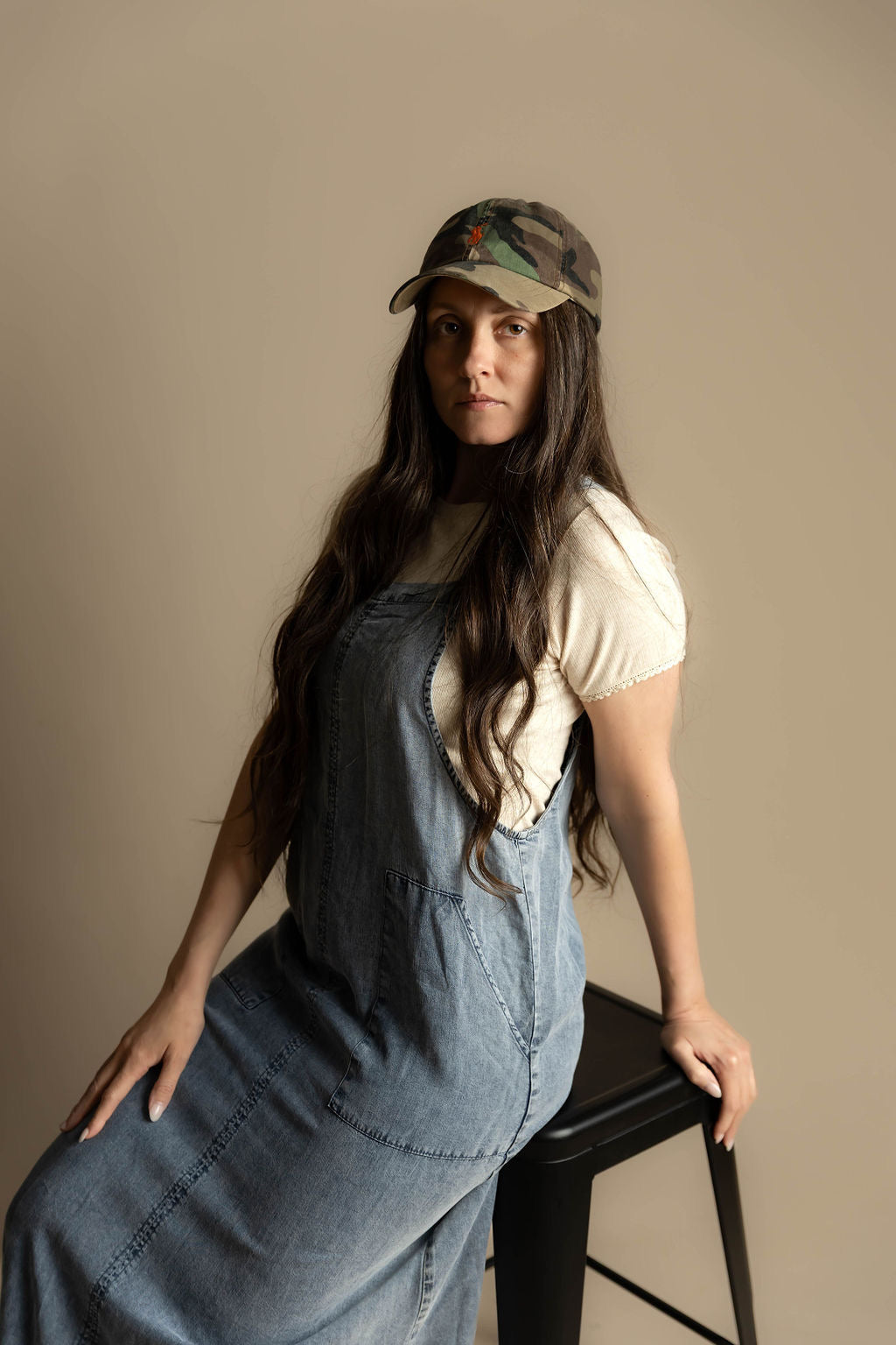 Washed Overall Dress