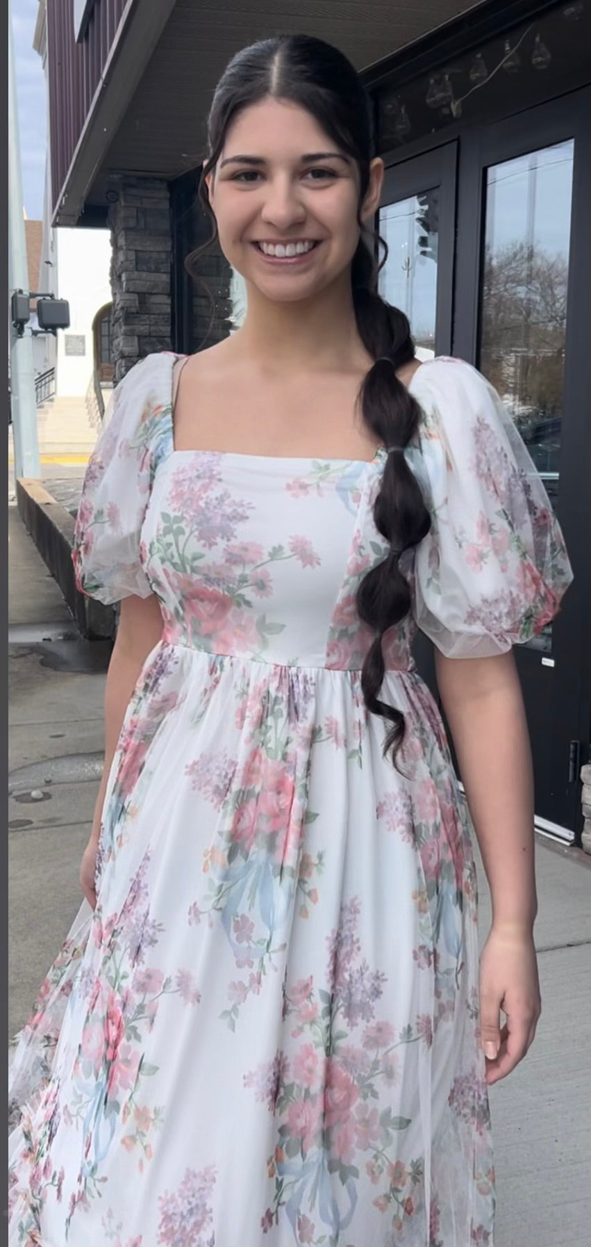PLUS Floral Tulle Mesh Dress