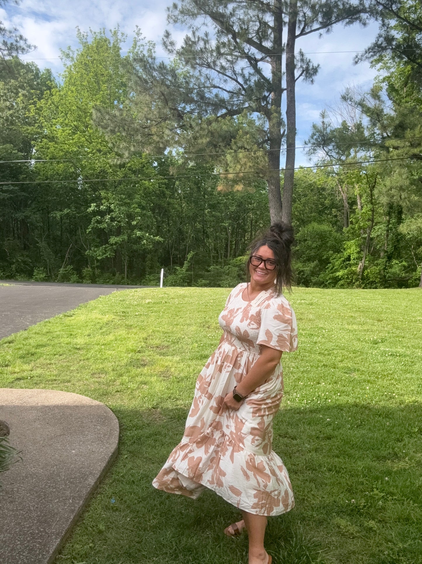 Printed Smocked Top Dress