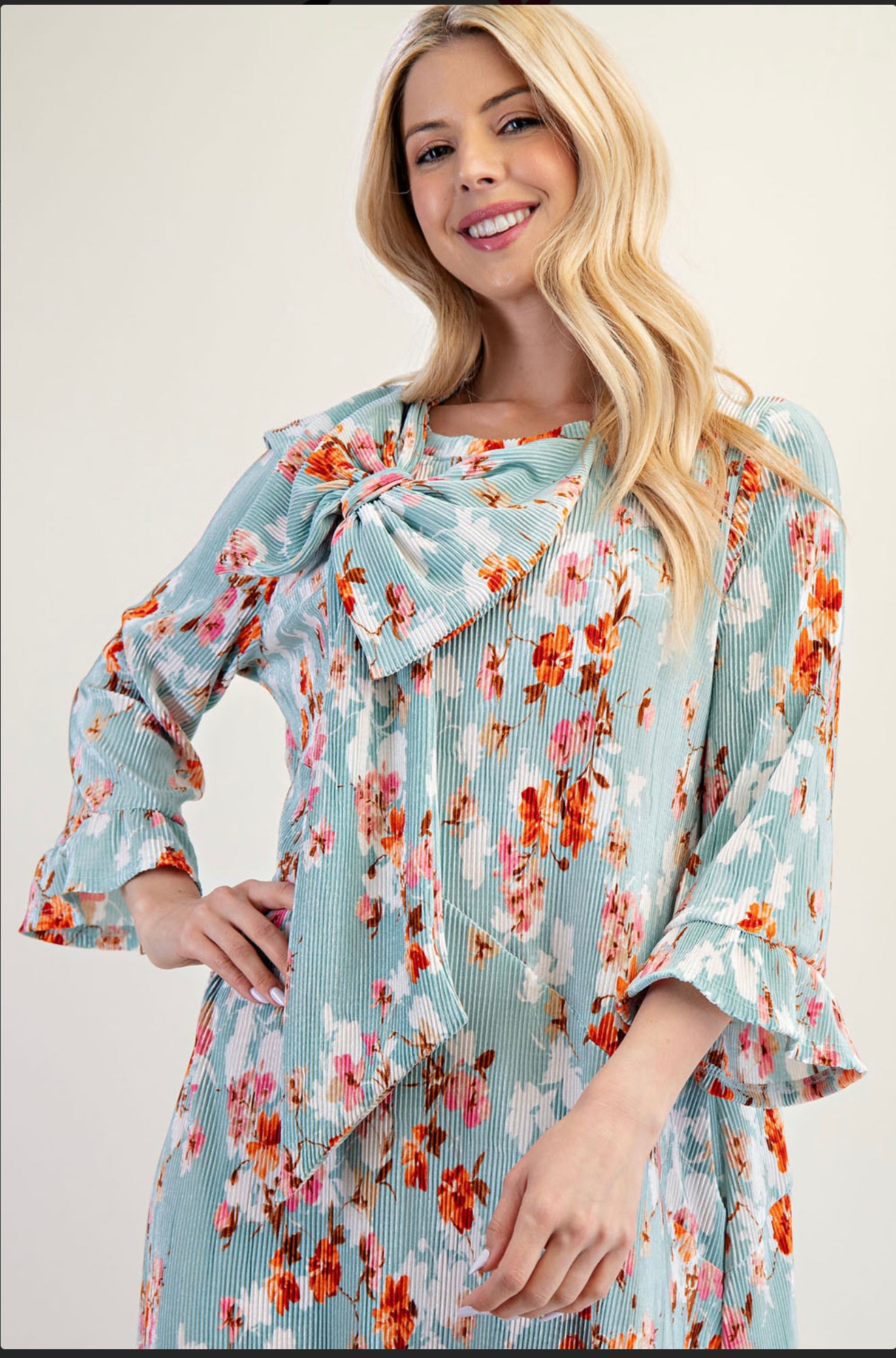 PLUS Size Floral Bow Dress