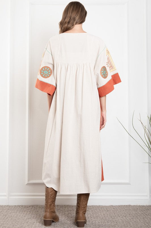 Deep V Neck Maxi Dress