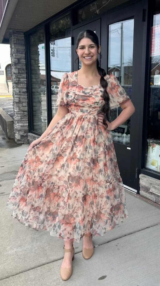 Floral Mesh Dress