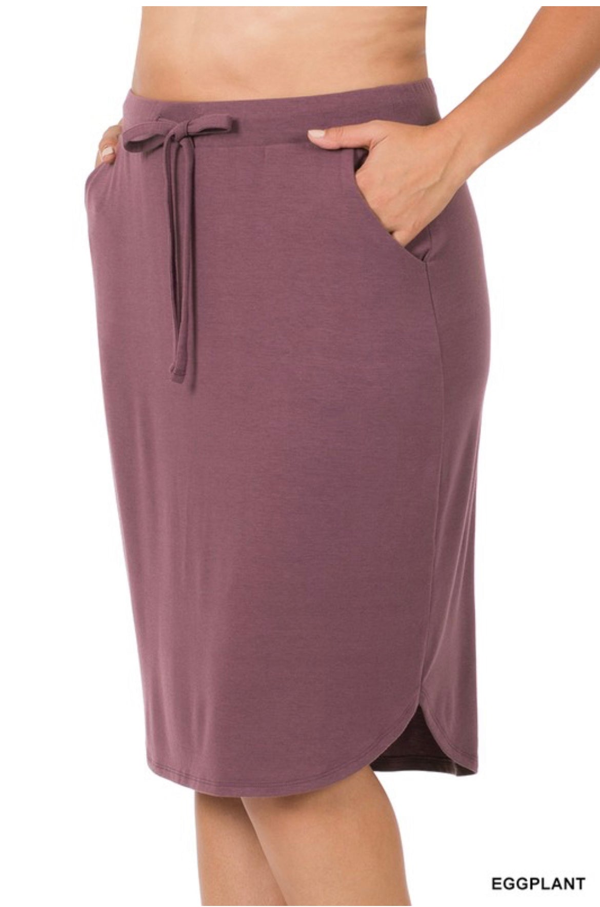 Tulip Hem Skirt with Side Pockets