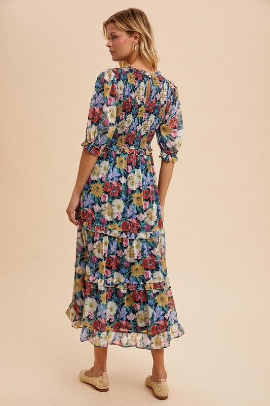 Smocked Floral Dress
