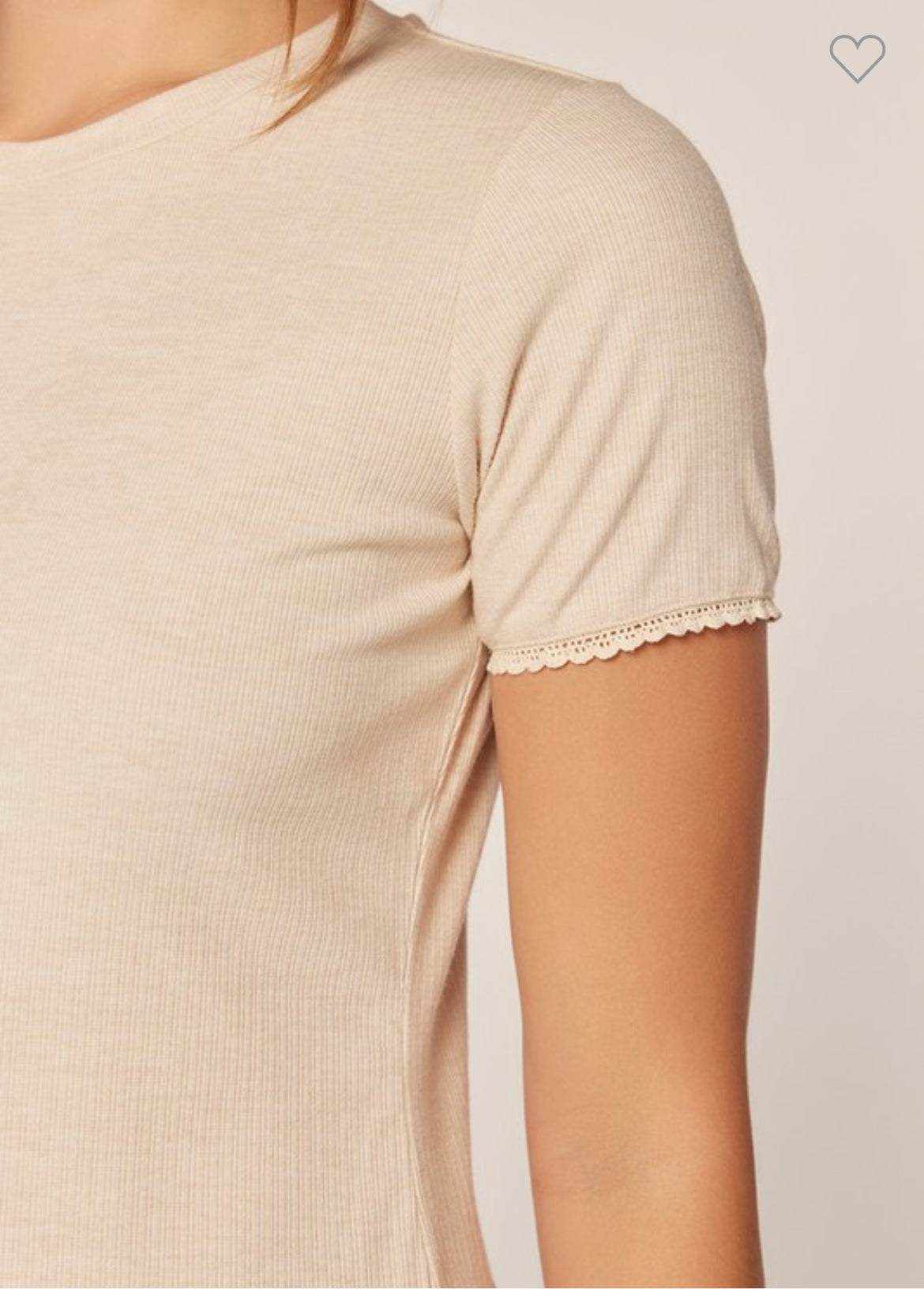 Lace Trim Ribbed T-shirt