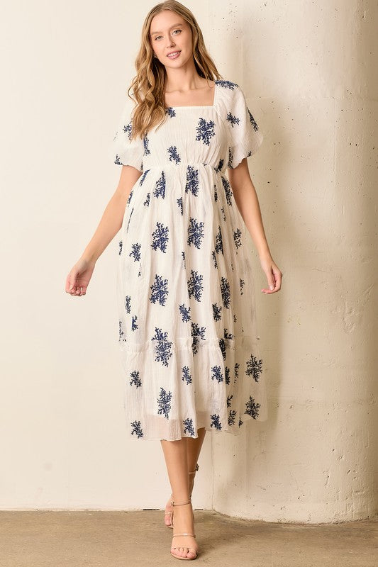 White Embroidered Maxi Dress
