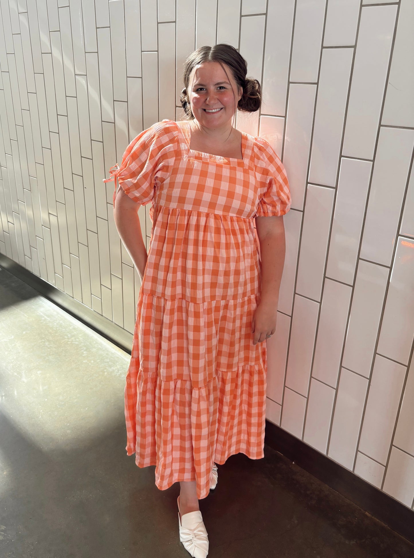 Checkered Tiered Maxi Dress