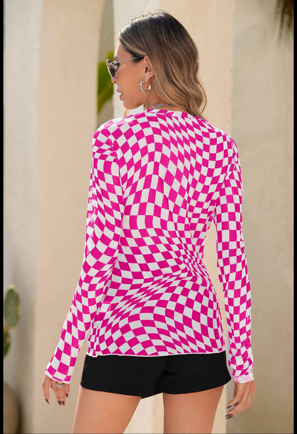 Checkered Mesh Top