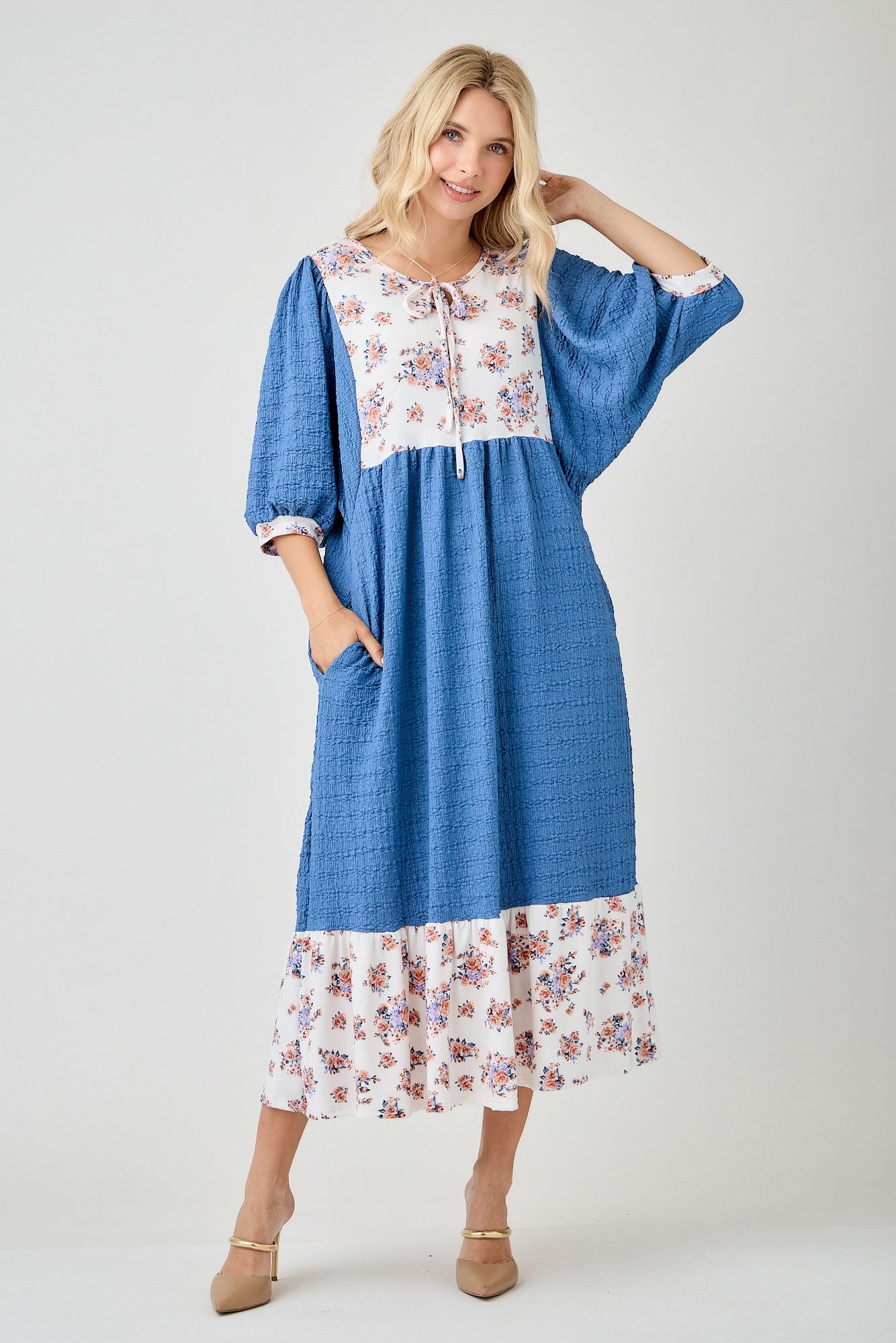 Denim Floral Dress