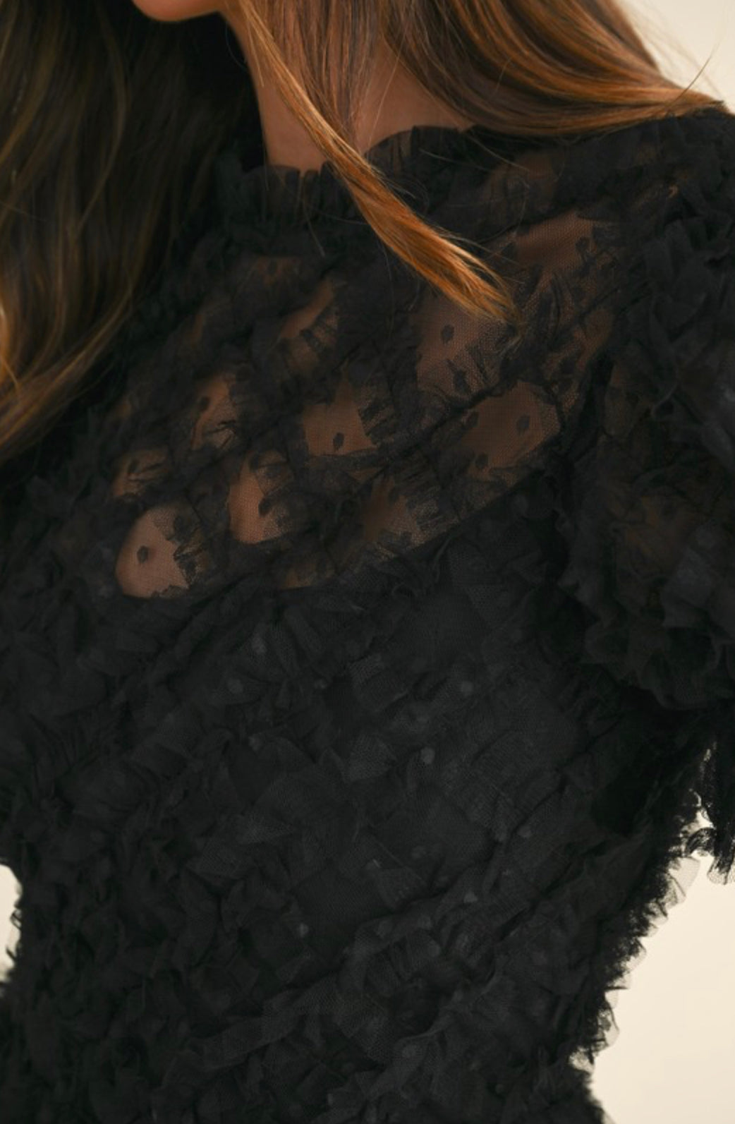 Ruffled Swiss Dot Dress