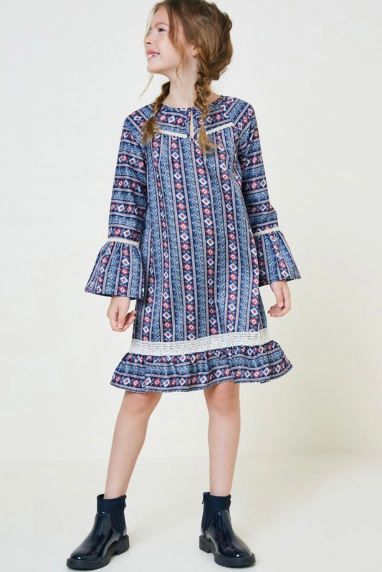 Patterned Bell Sleeve