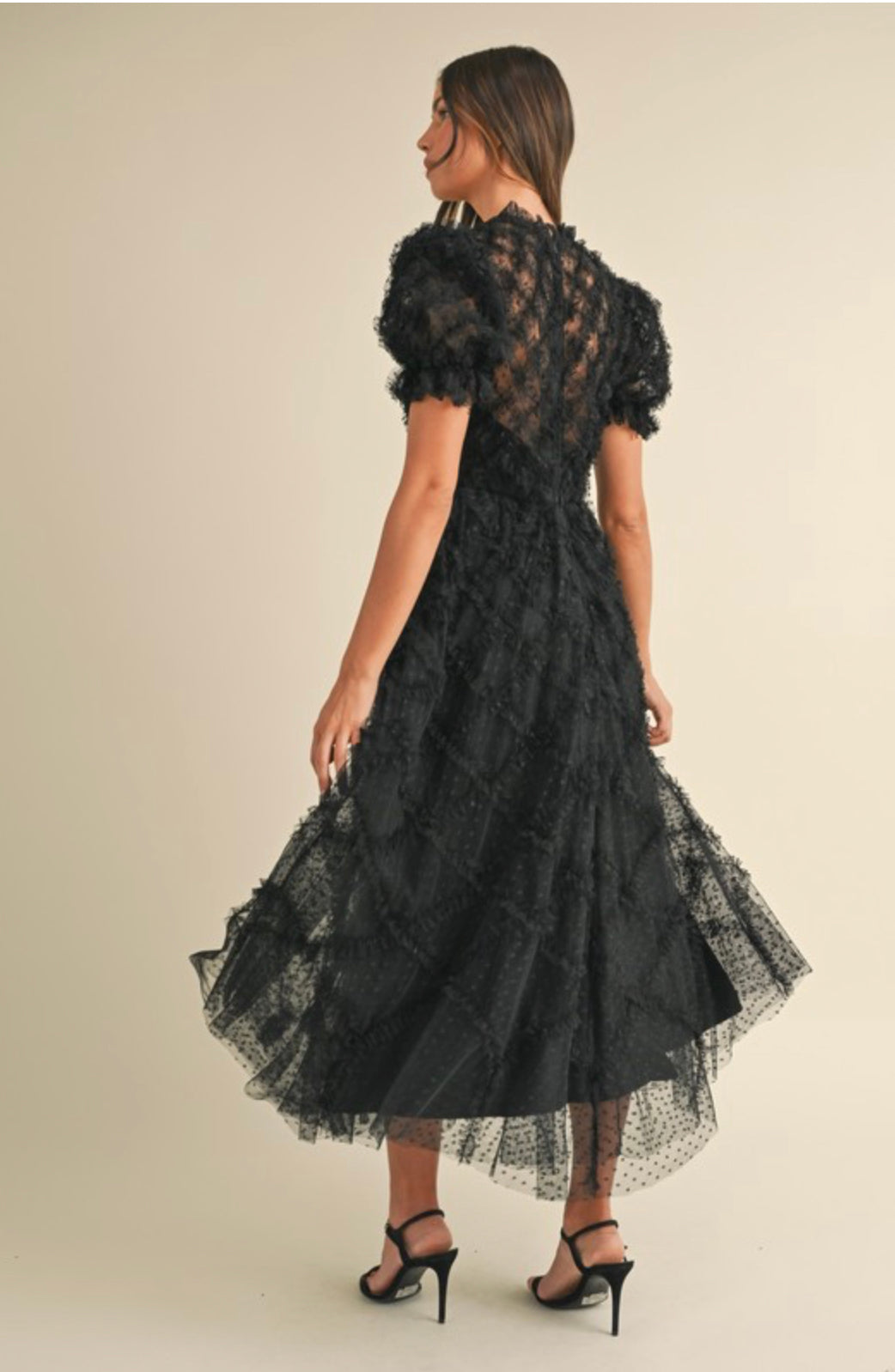 Ruffled Swiss Dot Dress