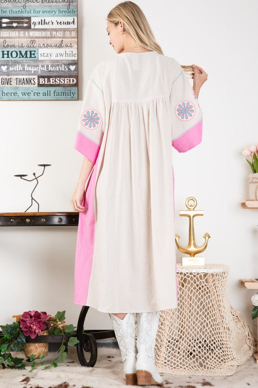 Deep V Neck Maxi Dress