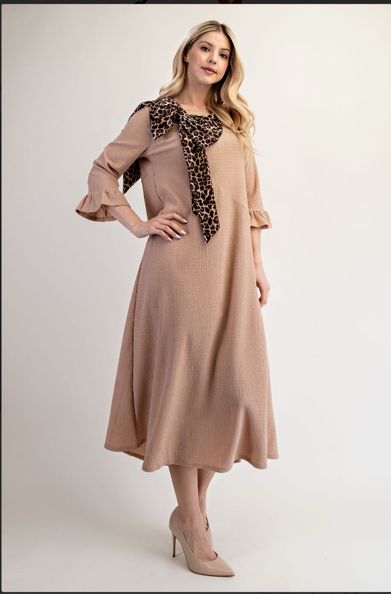 PLUS Animal Print Bow Dress