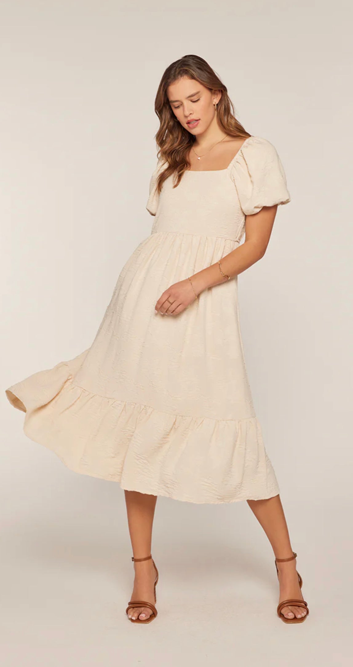 Textured Square Neck Dress