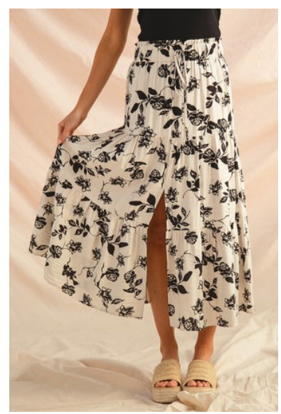 Floral Print Boho Skirt
