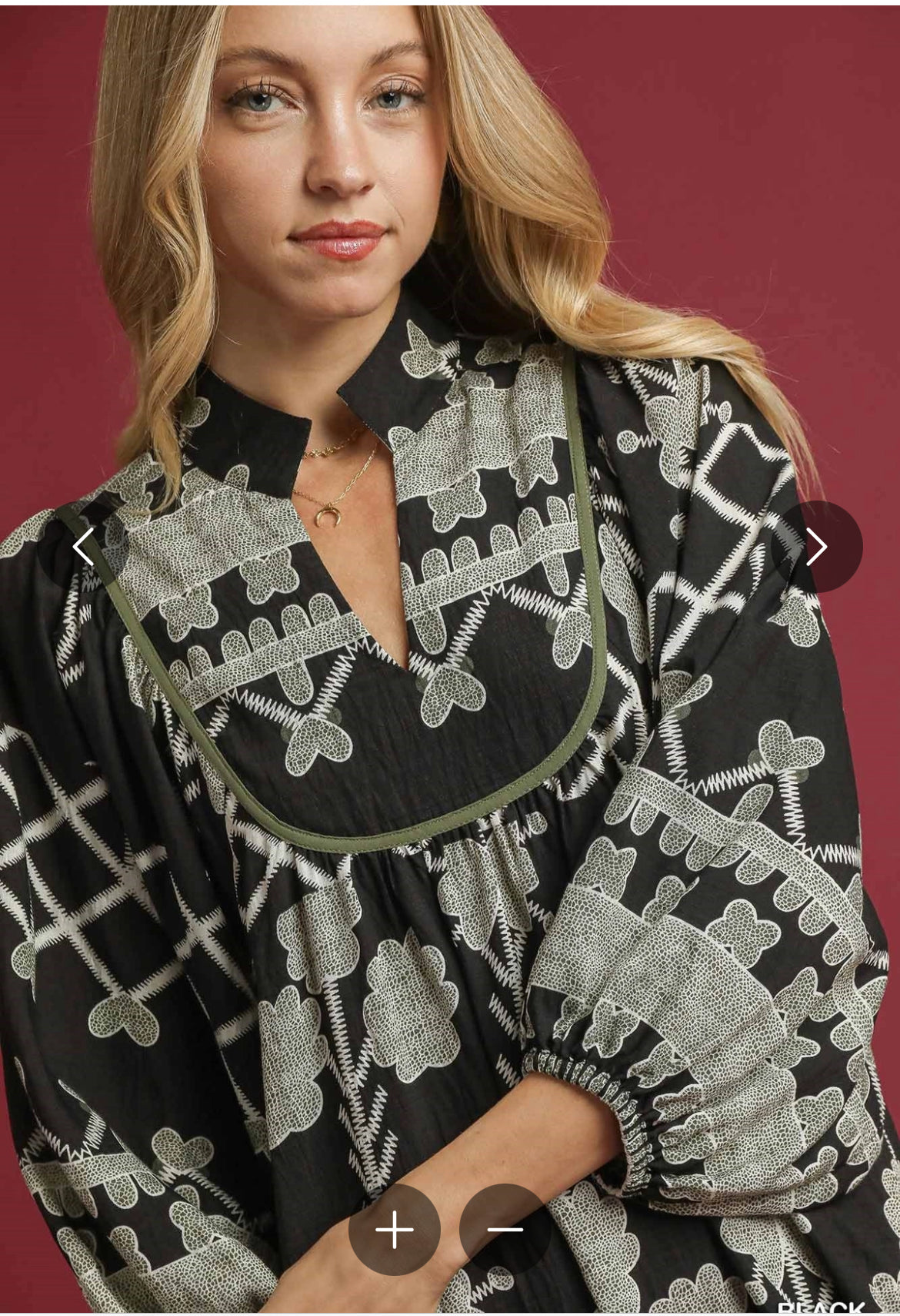 Tribal Print V-Neck Midi Dress