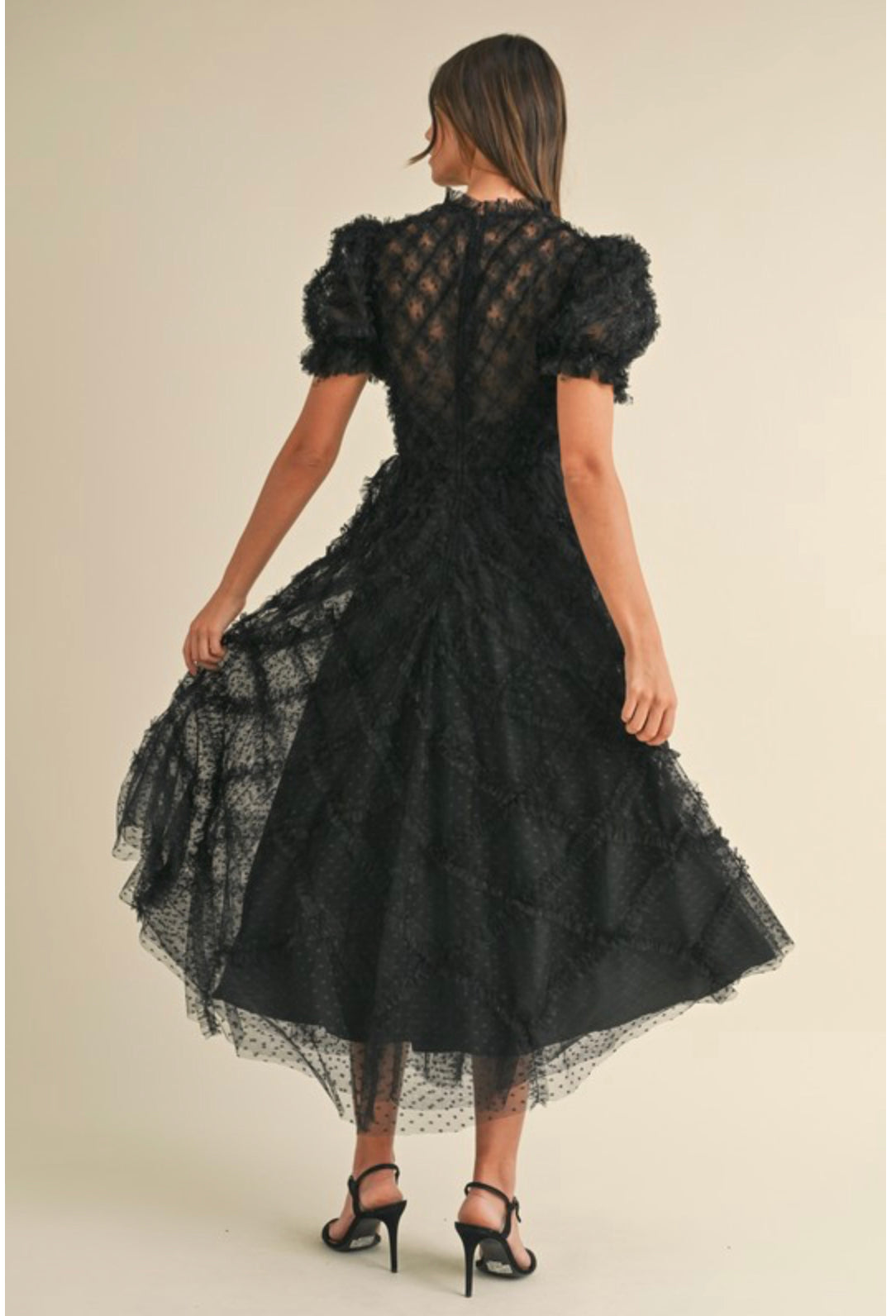 Ruffled Swiss Dot Dress