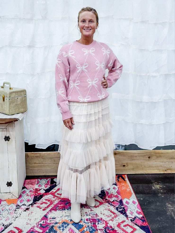 Ruffled Tiered Midi