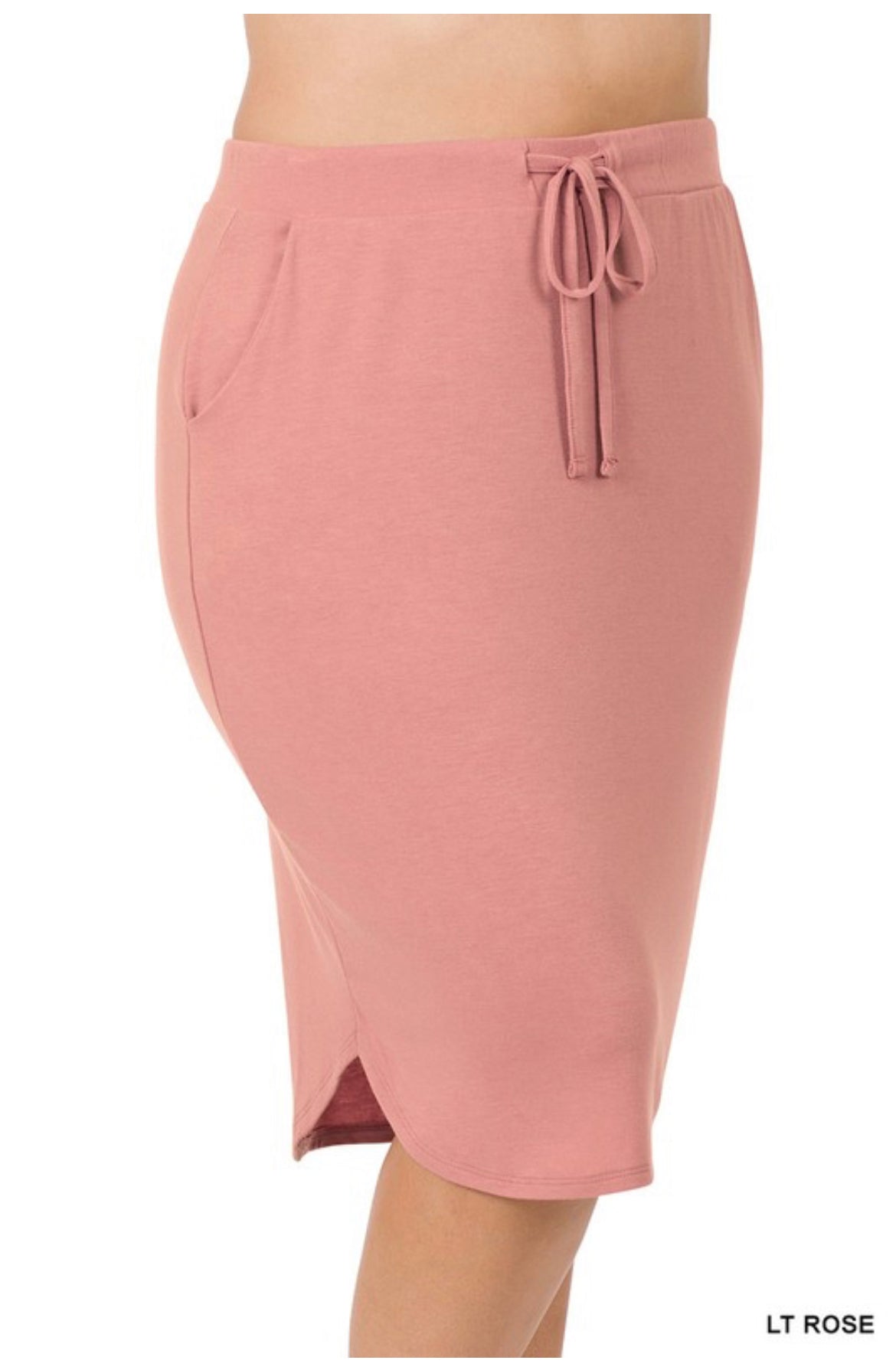 Tulip Hem Skirt with Side Pockets