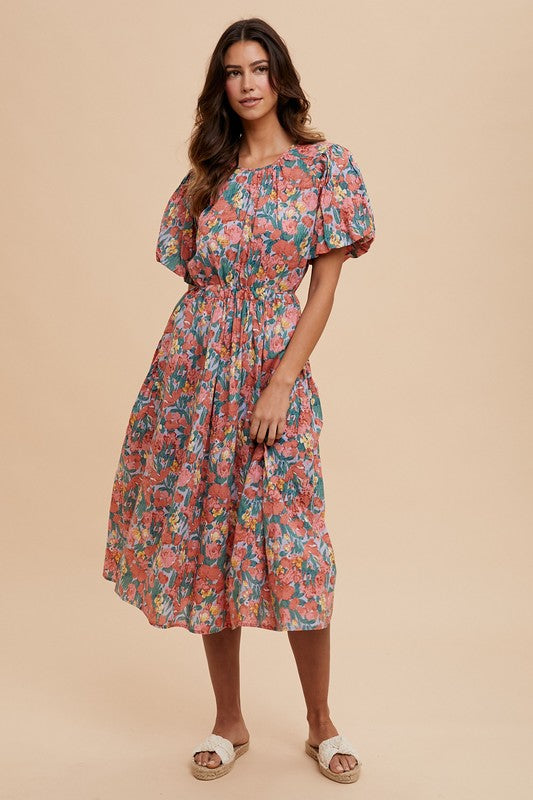 Floral Print Ruffle Dress