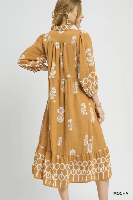 Boho Print Midi Dress