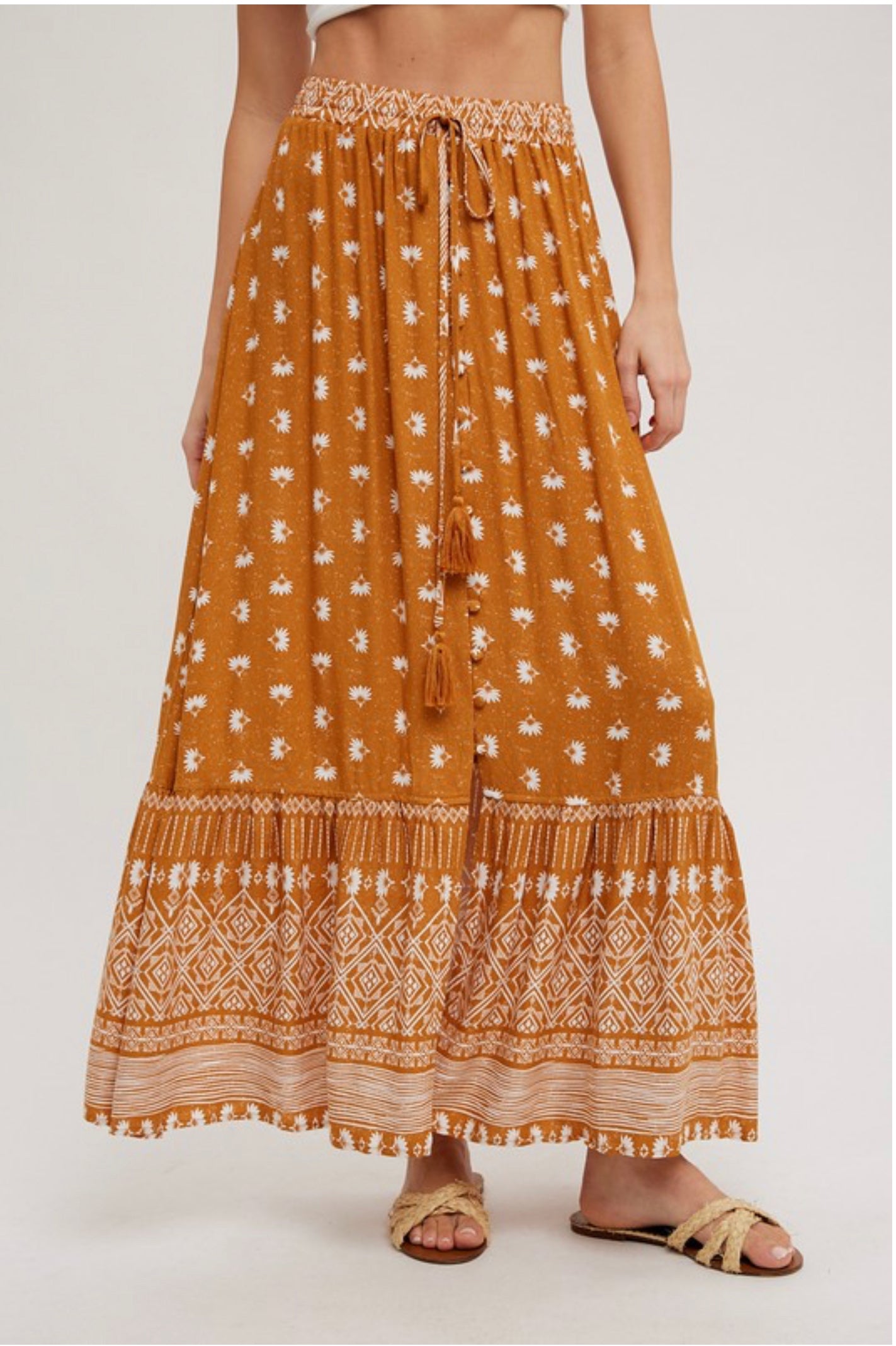 Boho Print Maxi Skirt