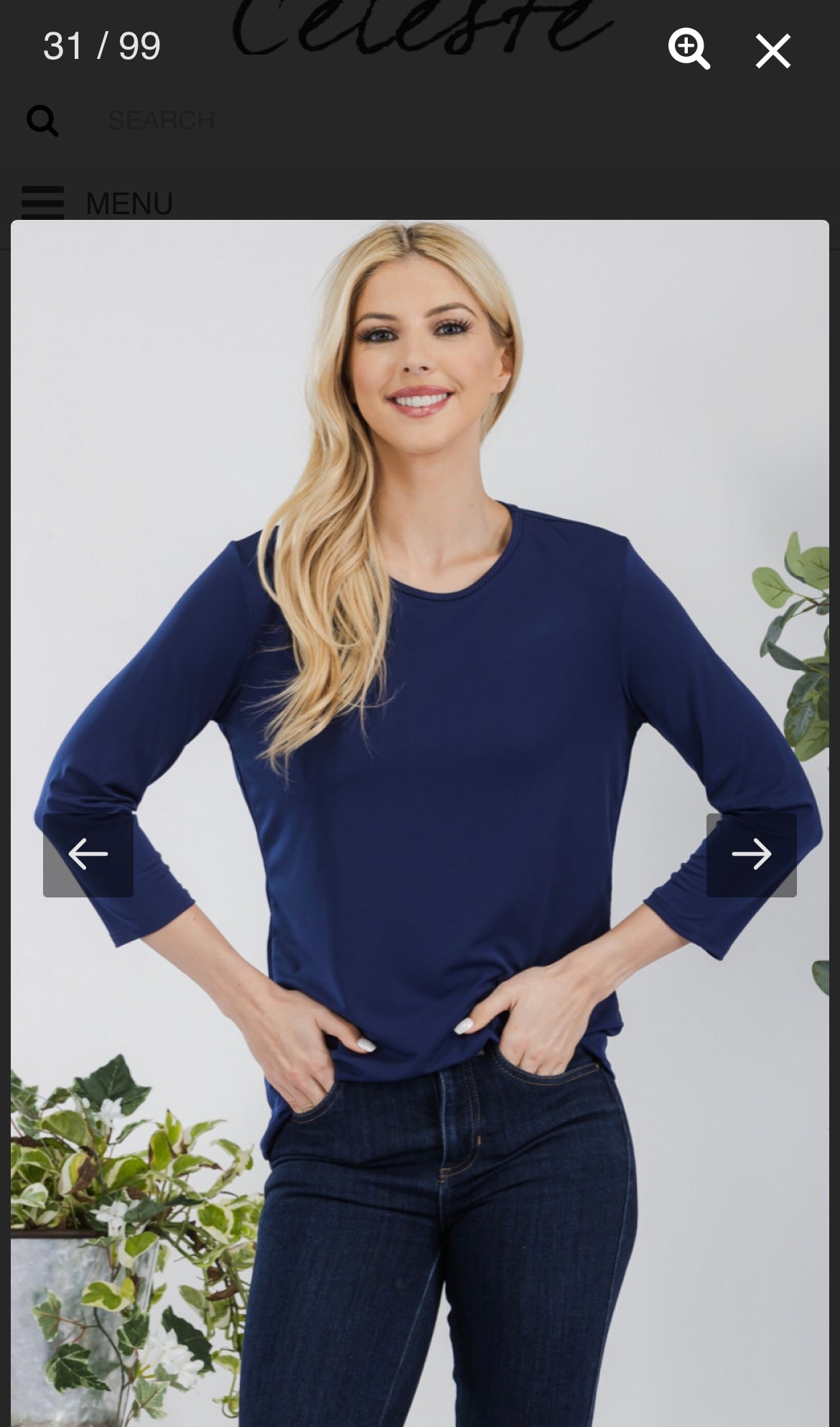Layering Top with 3/4 Sleeves