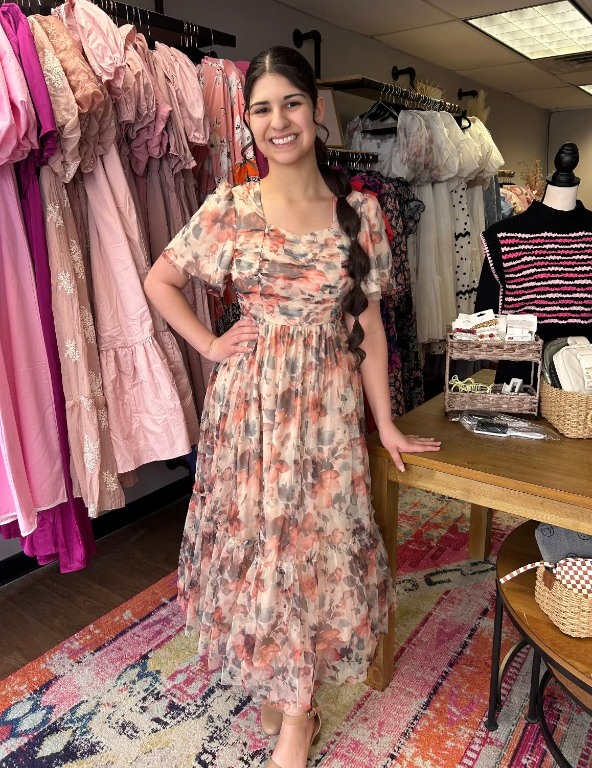 Floral Mesh Dress