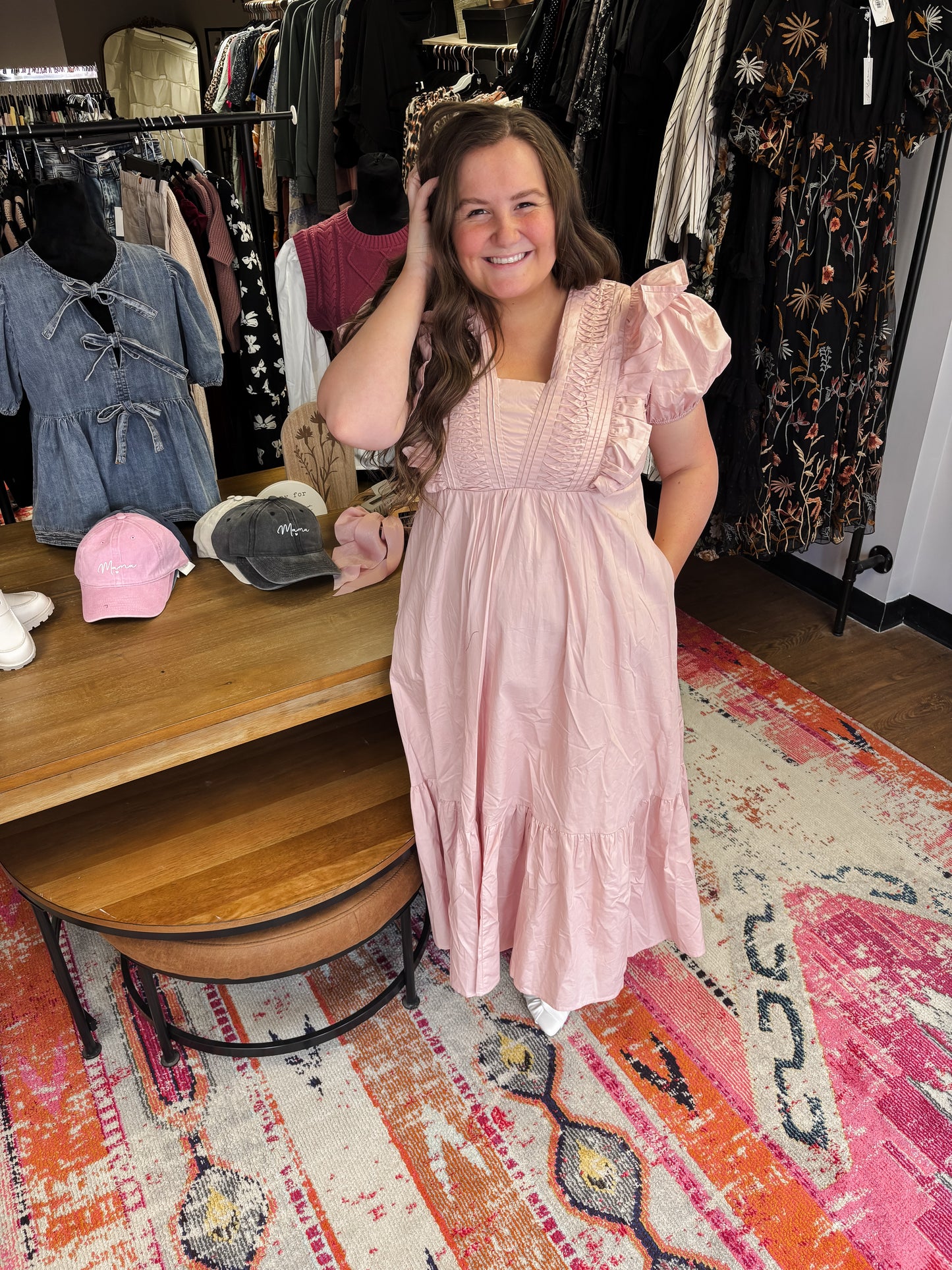 Ruffled Top Midi Dress