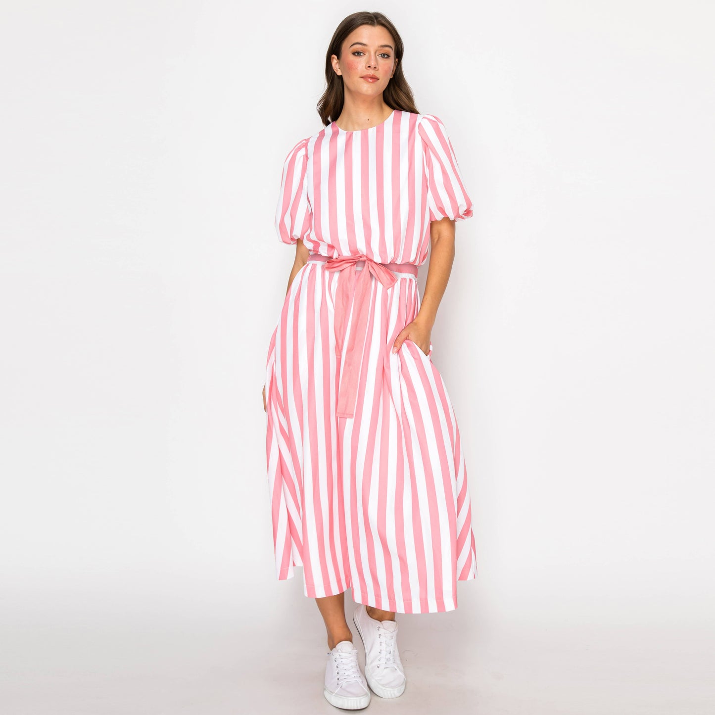 Pink Stripe Skirt Set