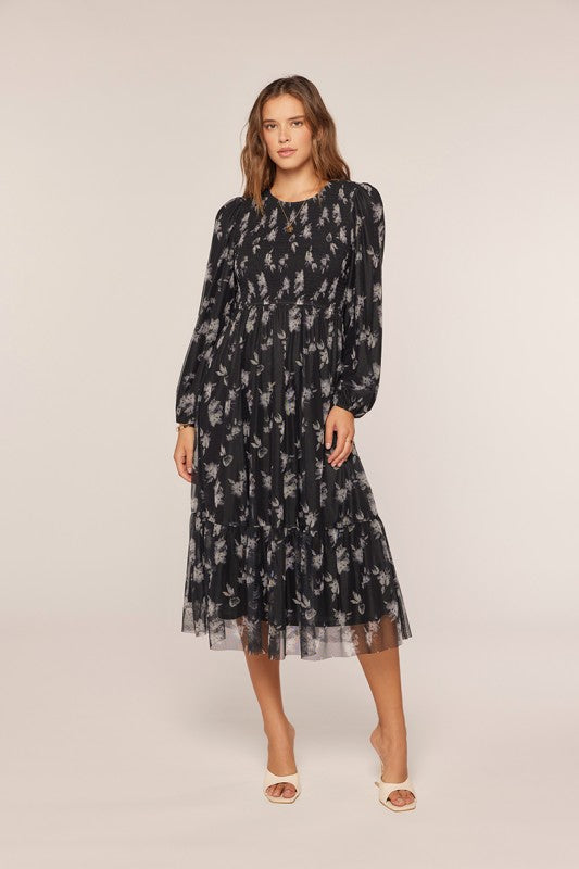 Printed Mesh Dress