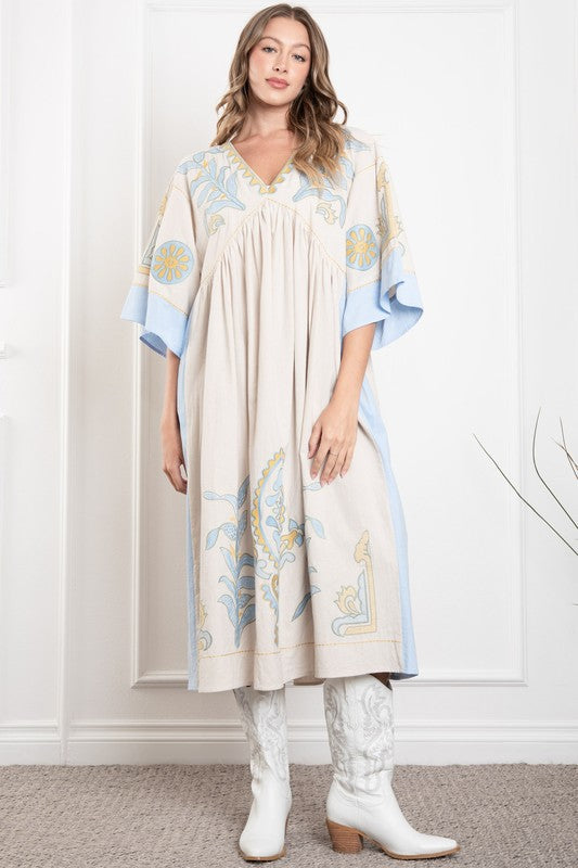 Deep V Neck Maxi Dress