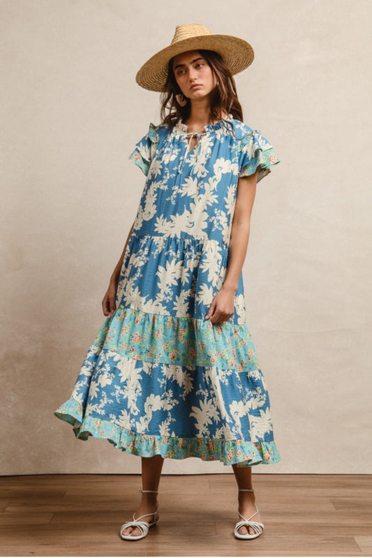 Flower Print Tiered Dress