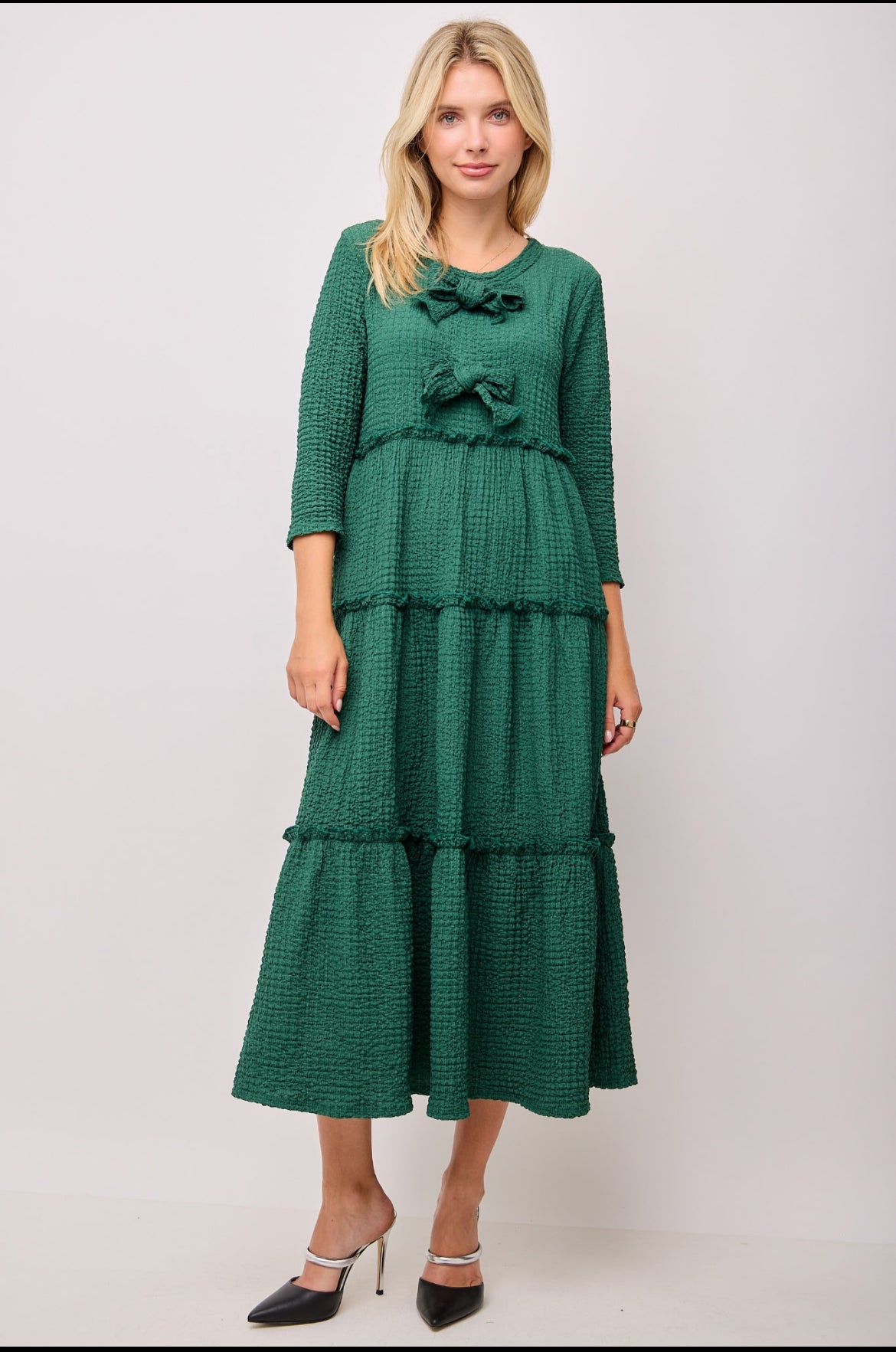 PLUS Bow Front Midi Dress